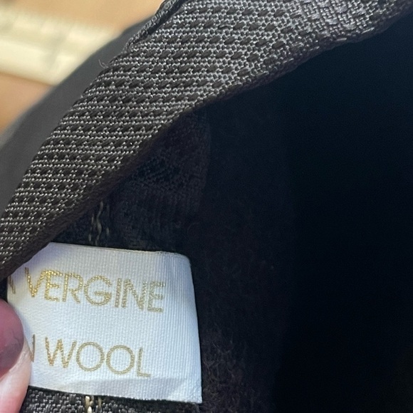 Olang Brown Nylon 100% Wool Lined Winter Boots With Built In Ice Grips Spikes - Picture 12 of 16